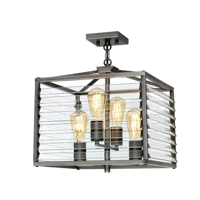 Louvre 4/6 Light Pendant - Painted Gunmetal - Image 2