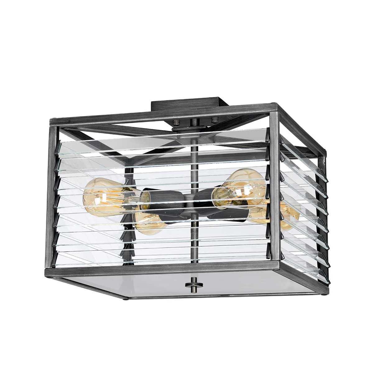 Louvre 4 Light Flush - Painted Gunmetal - Image 4