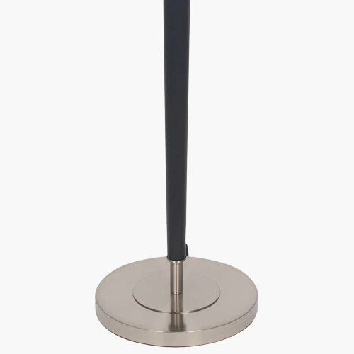 Lowry Brushed Silver and Matt Black Metal Floor Lamp - Image 3