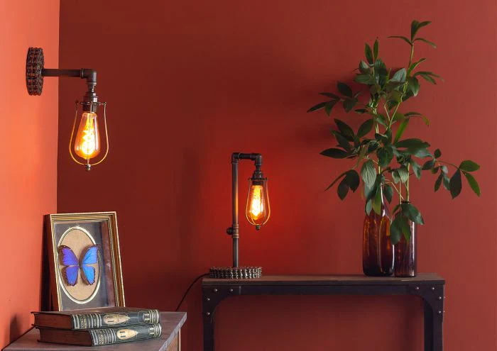LOXLEY table lamp in bronze with cage - Image 7