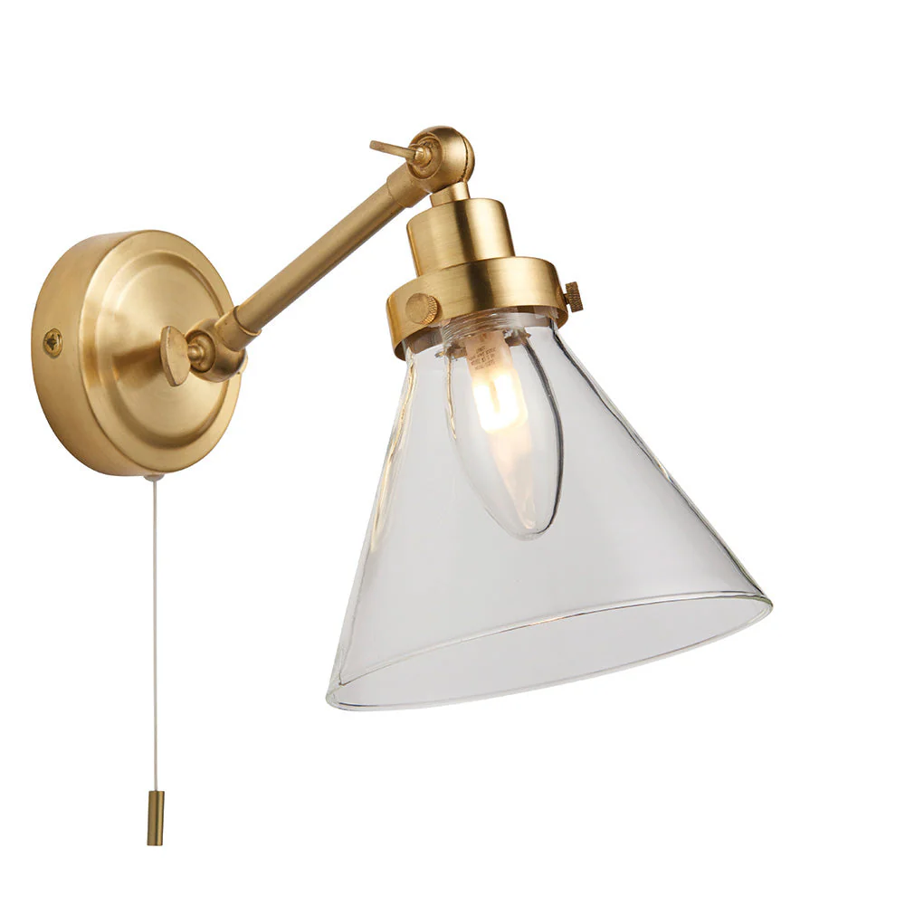 Loyala 1Lt Bathroom Wall Light IP44 - Satin Gold/ Chrome - Image 7