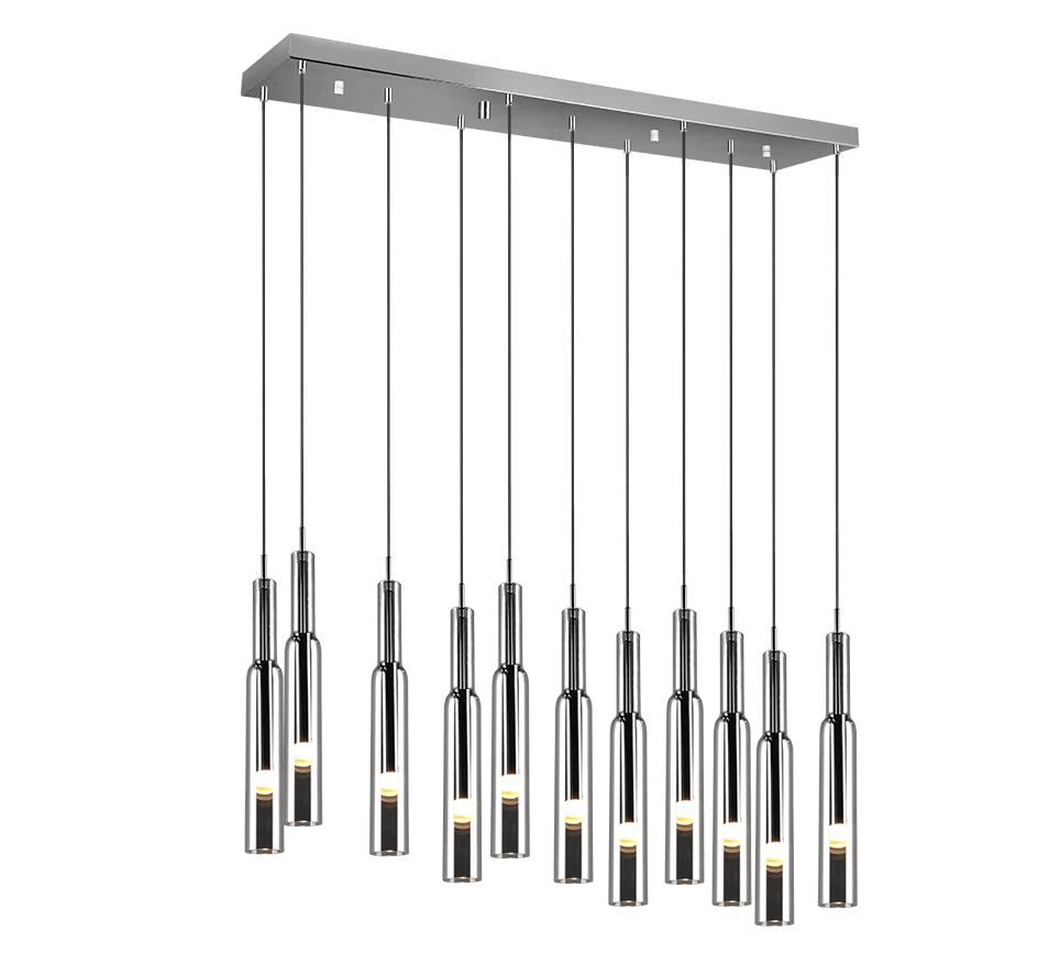 Lucent 11Lt LED Linear Pendant - Chrome
