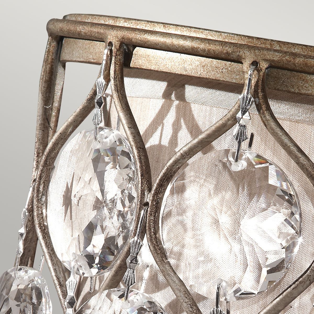 Lucia 1Lt Wall Light - Burnished Silver Finish - Image 3