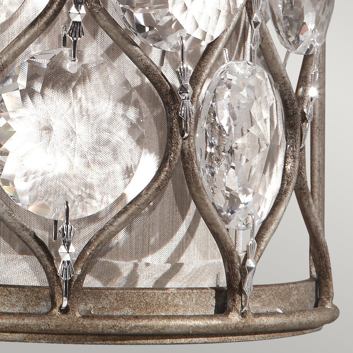 Lucia 1Lt Wall Light - Burnished Silver Finish - Image 4