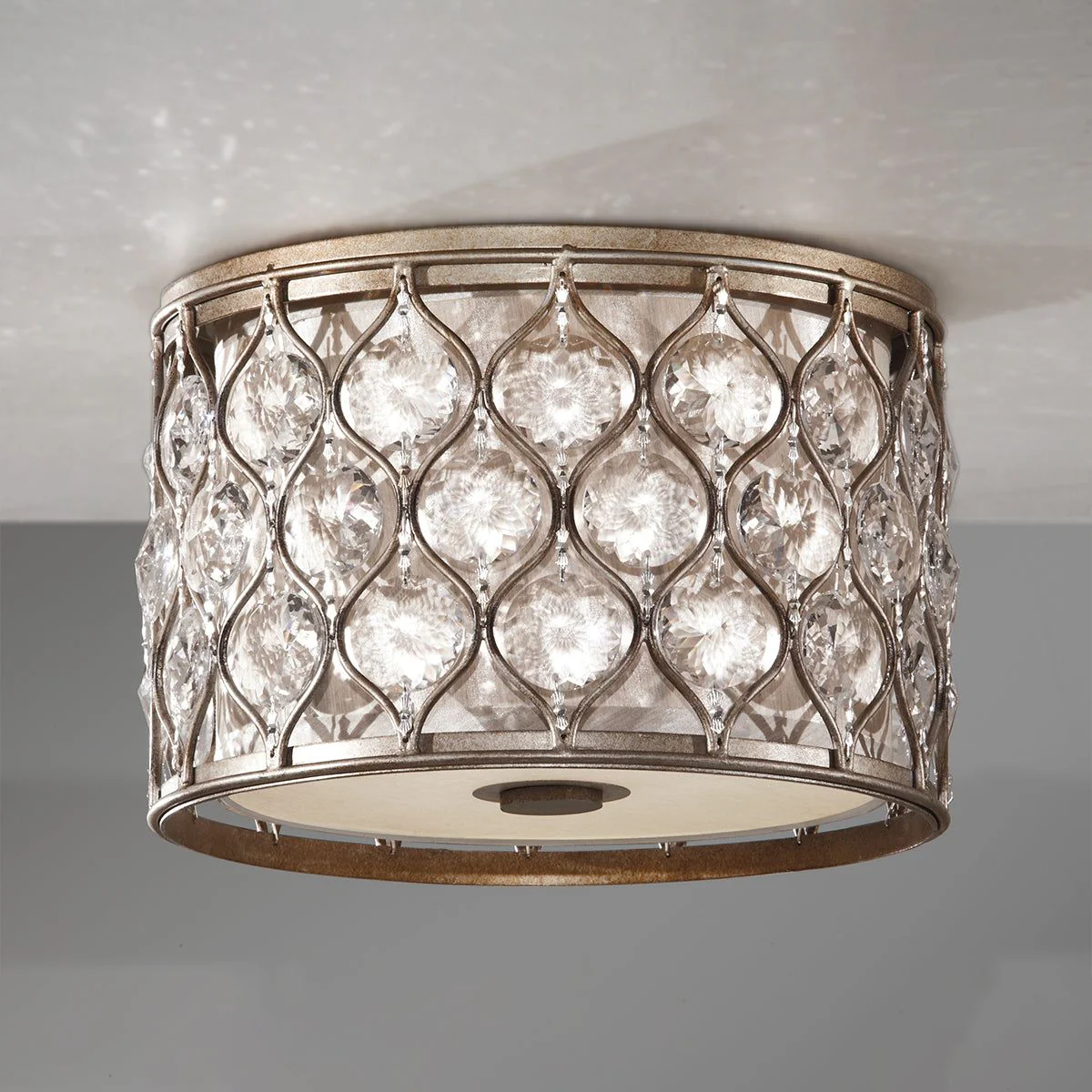 Lucia 2Lt Flush Light - Burnished Silver Finish - Image 2