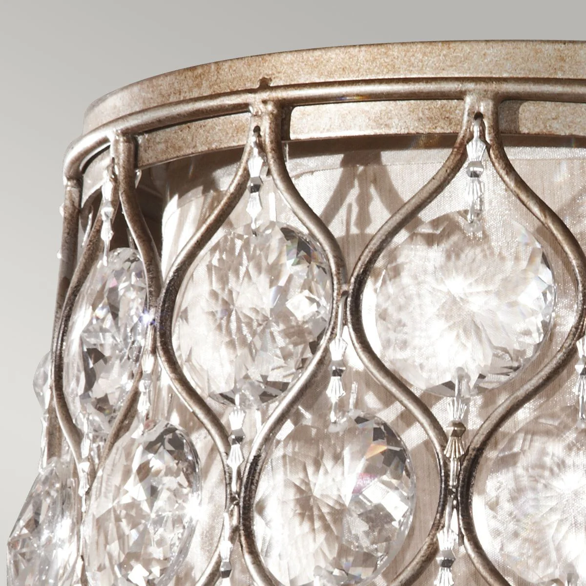Lucia 2Lt Flush Light - Burnished Silver Finish - Image 3