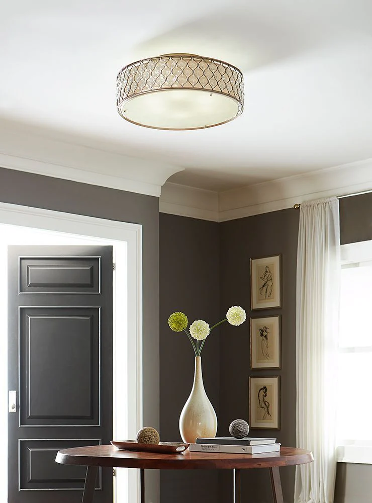 Lucia 3/6Lt Crystal Flush Ceiling Light - Burnished Silver Finish - Image 6
