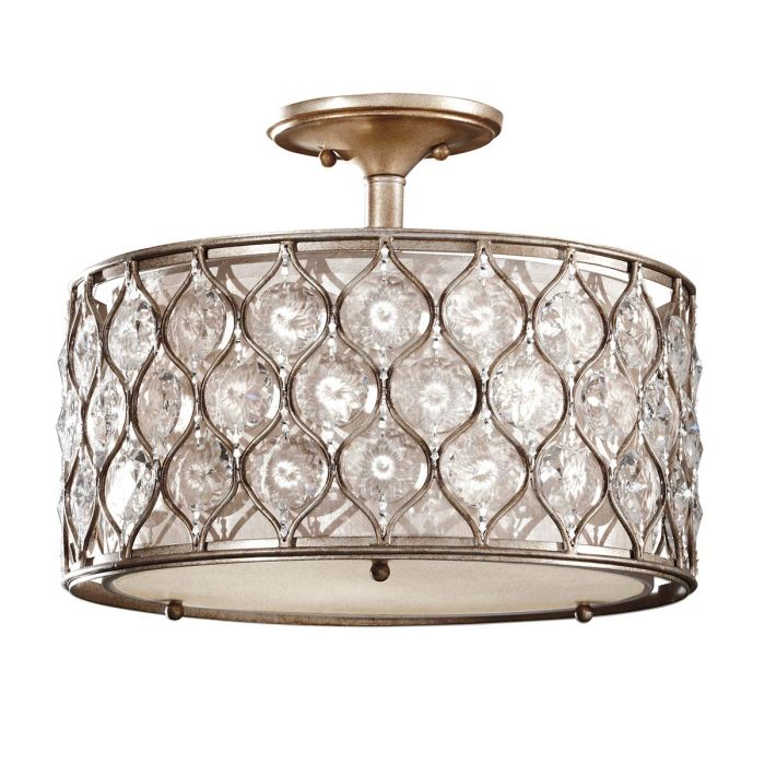 Lucia 3/6Lt Crystal Flush Ceiling Light - Burnished Silver Finish - Image 7