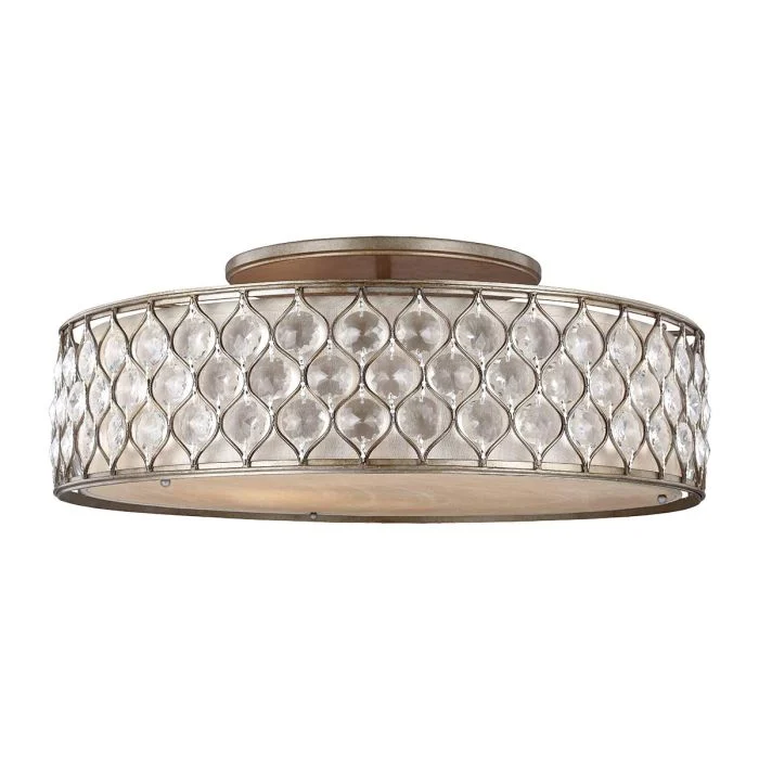 Lucia 3/6Lt Crystal Flush Ceiling Light - Burnished Silver Finish - Image 8