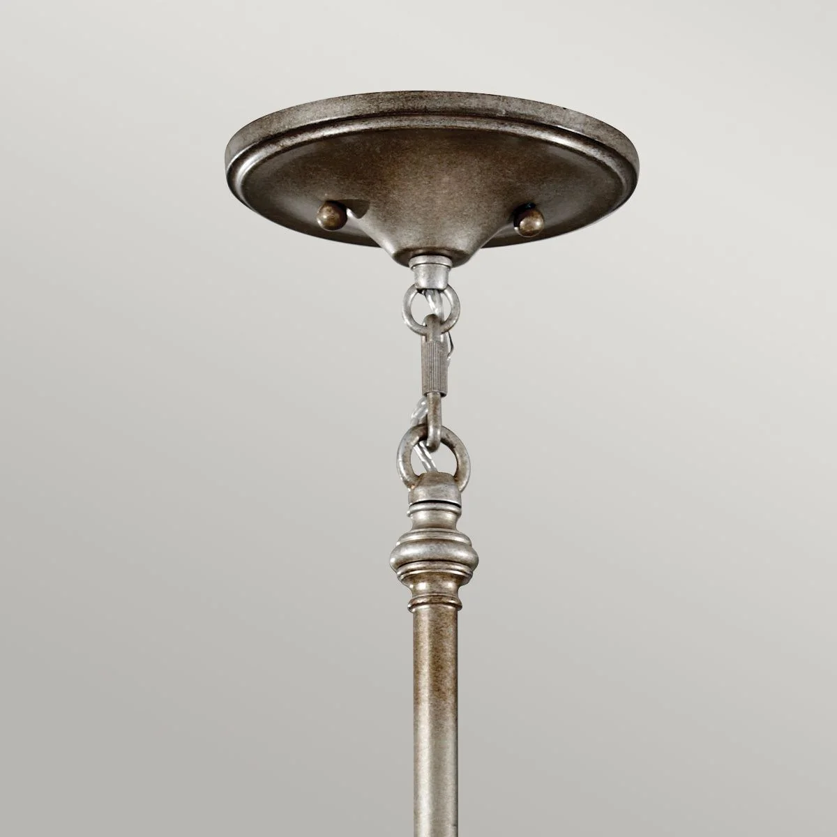 Lucia 6Lt Hanging Shade Ceiling Light - Burnished Silver Finish - Image 3