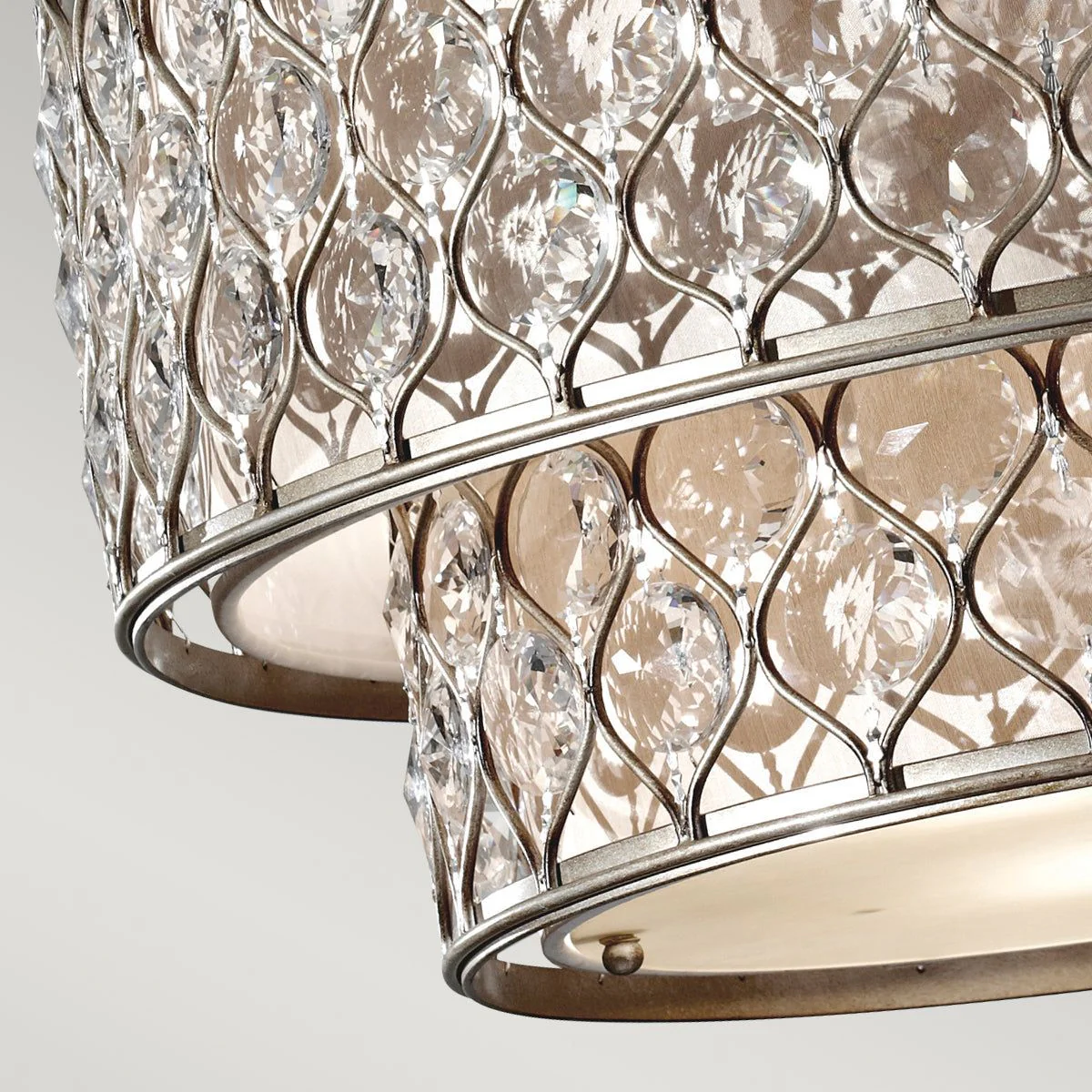 Lucia 6Lt Hanging Shade Ceiling Light - Burnished Silver Finish - Image 4