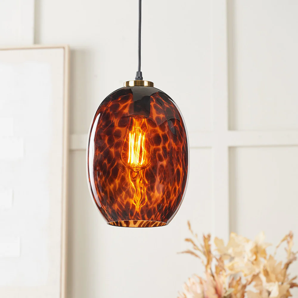 Lucien Tortoiseshell Glass Pendant - Small/Large - Image 4