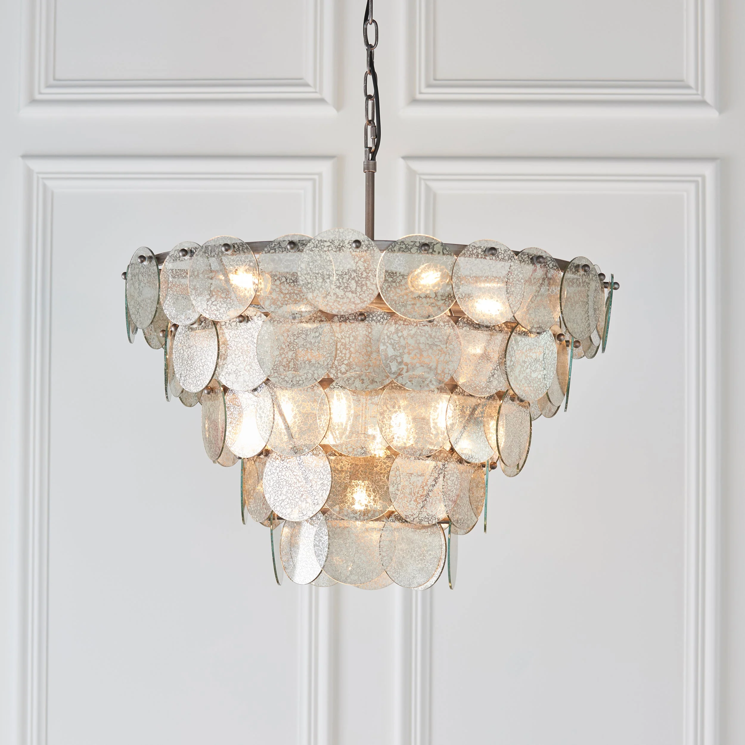 Lucinda 9Lt Centre Ceiling Light - Antique Silver/ Antique Gold - Image 7
