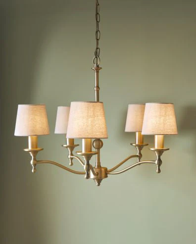 Ludchurch 5 Light Armed Pendant Black/ Matt Antique Brass Fitting Only - Image 10