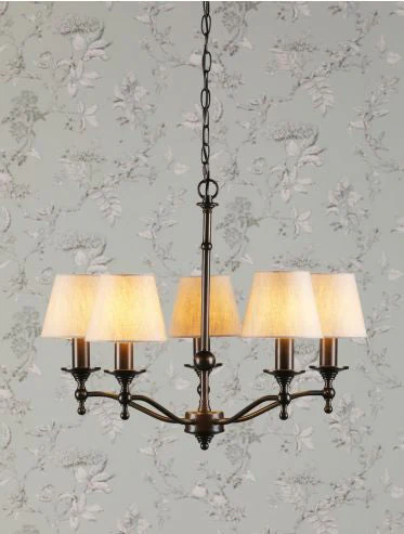 Ludchurch 5 Light Armed Pendant Black/ Matt Antique Brass Fitting Only - Image 5