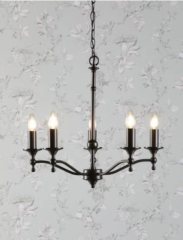 Ludchurch 5 Light Armed Pendant Black/ Matt Antique Brass Fitting Only - Image 6