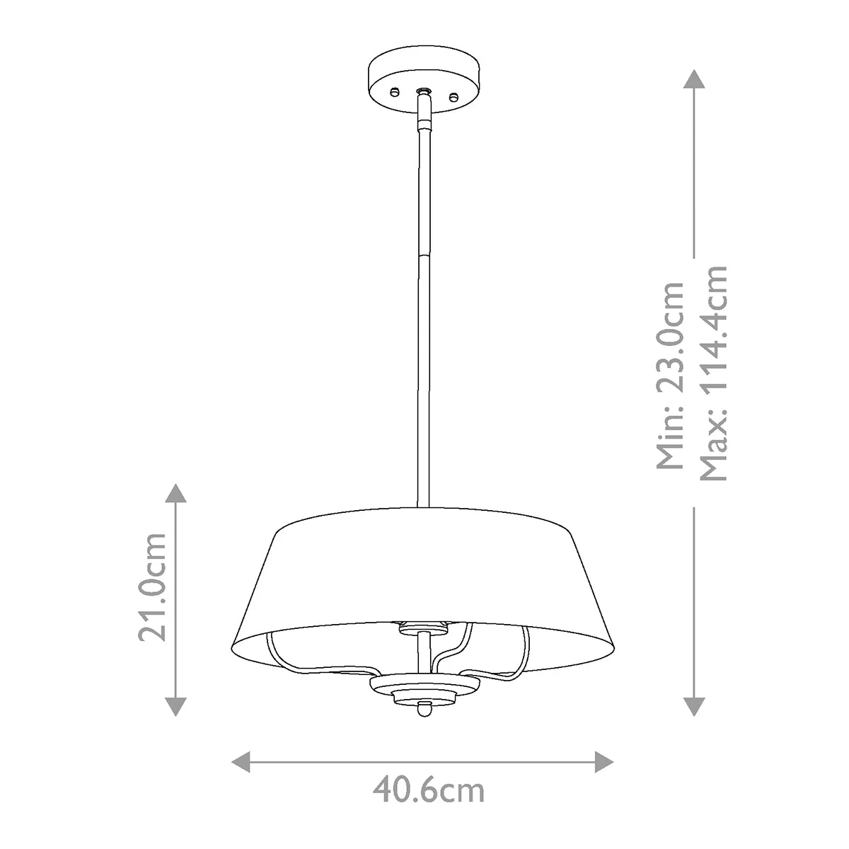 Luella 3/4Lt Duo-Mount Pendant - Black & Brass/Brushed Natural Brass - Image 11