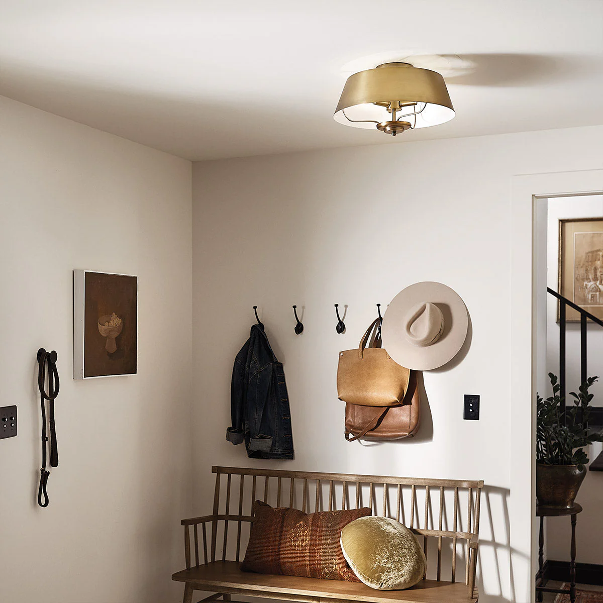 Luella 3/4Lt Duo-Mount Pendant - Black & Brass/Brushed Natural Brass - Image 16