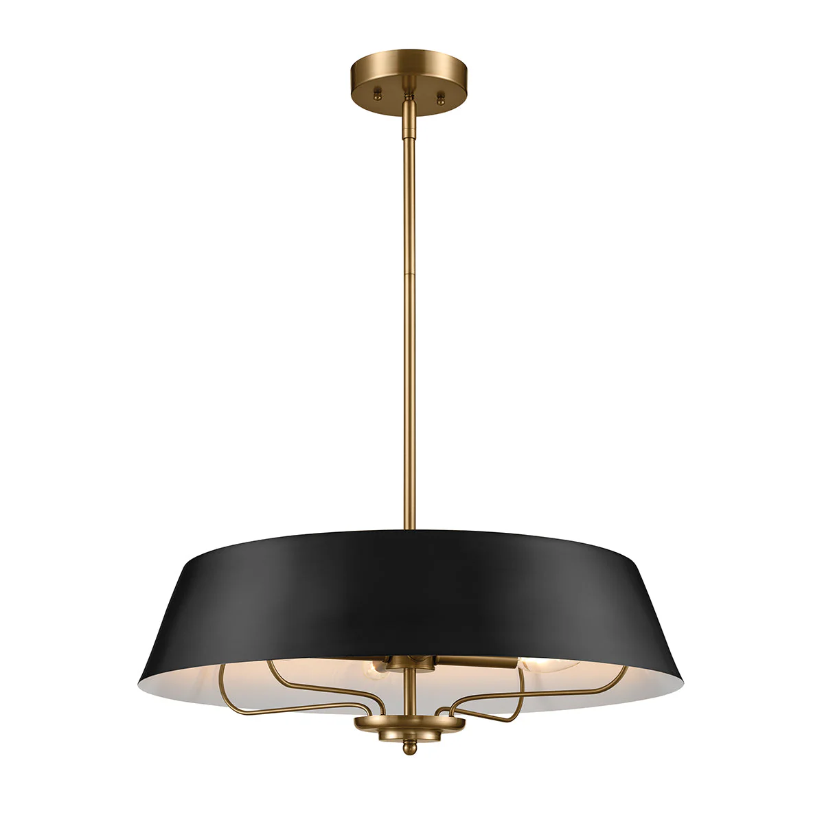 Luella 3/4Lt Duo-Mount Pendant - Black & Brass/Brushed Natural Brass - Image 3