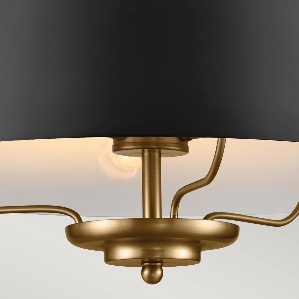 Luella 3/4Lt Duo-Mount Pendant - Black & Brass/Brushed Natural Brass - Image 7