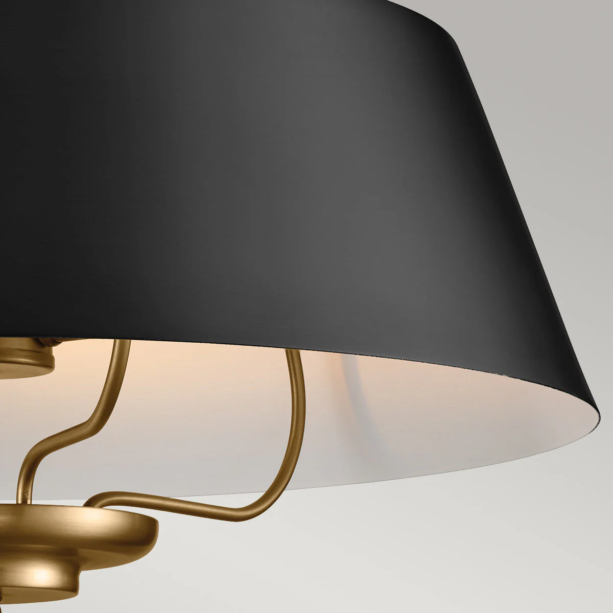 Luella 3/4Lt Duo-Mount Pendant - Black & Brass/Brushed Natural Brass - Image 8