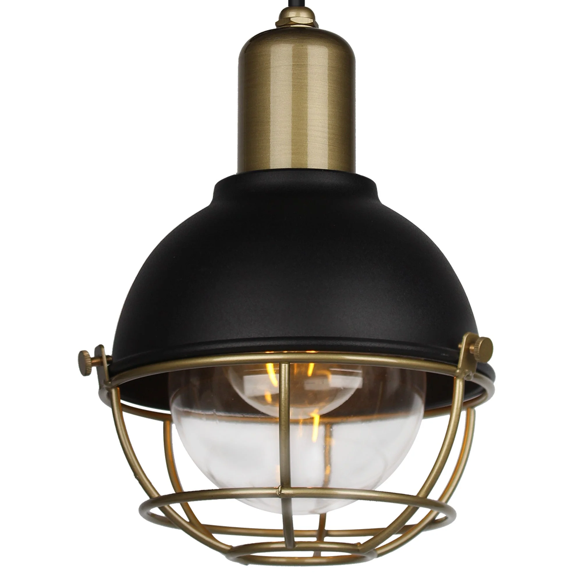 Lugo Outdoor Pendant IP65 - Sand Black & Antique Brass Finish - Image 5