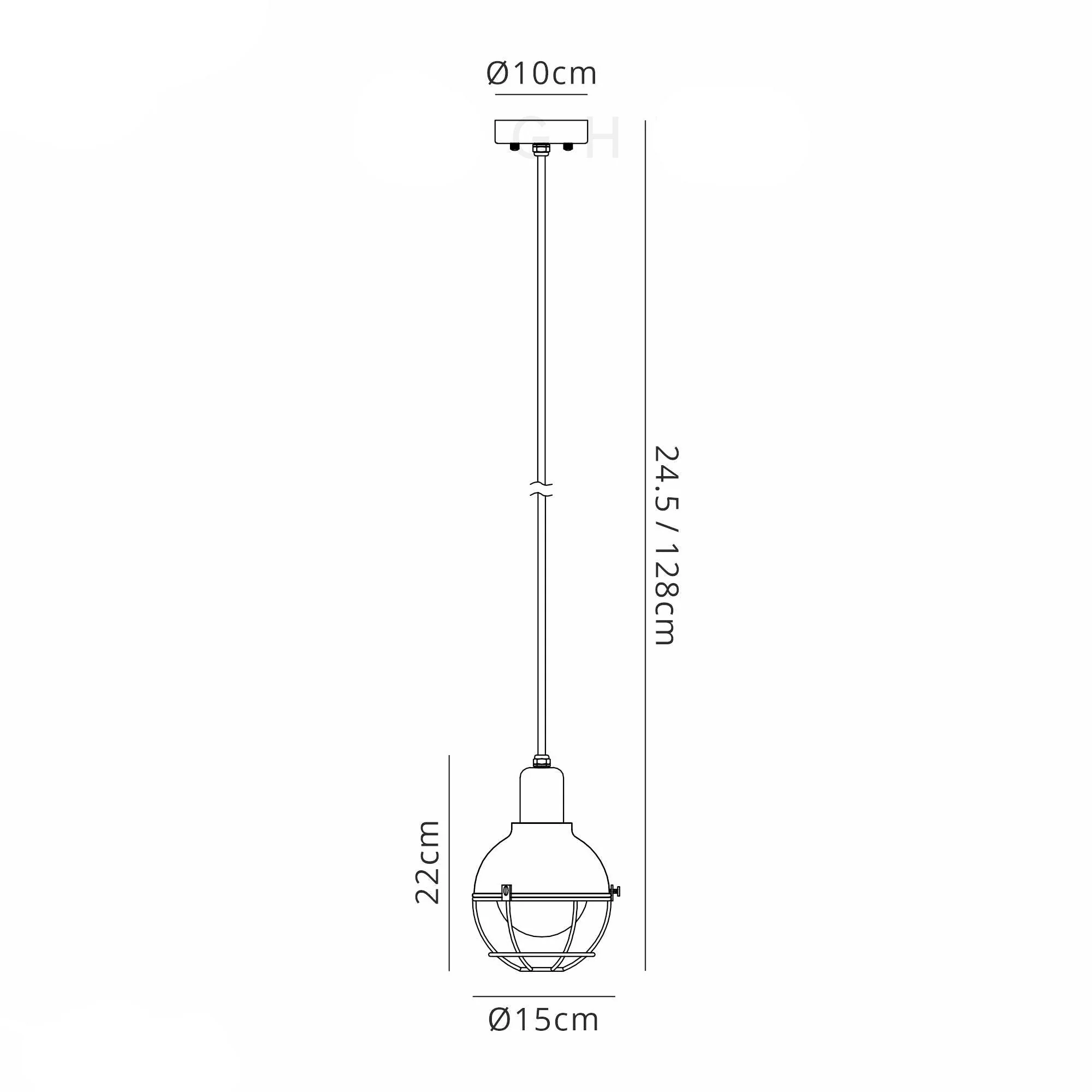 Lugo Outdoor Pendant IP65 - Sand Black & Antique Brass Finish - Image 6