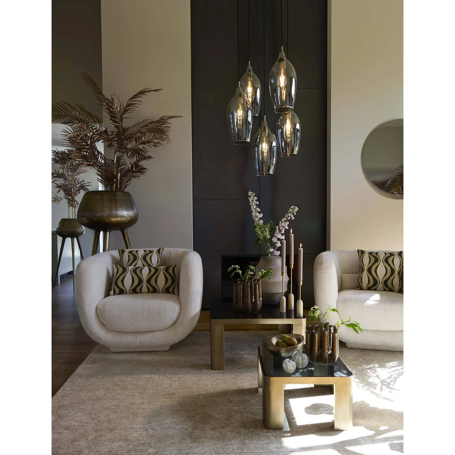 Lukaro 3/5Lt Cluster Light - Antique Bronze & Smoked Glass - Image 5