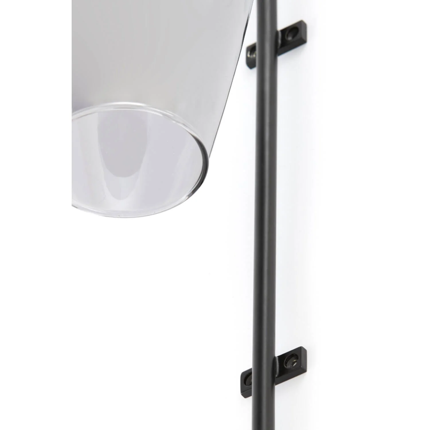 Lukaro Wall Lamp 28x20x65 Cm Glass Smoked+Matt Black E27 - Image 2