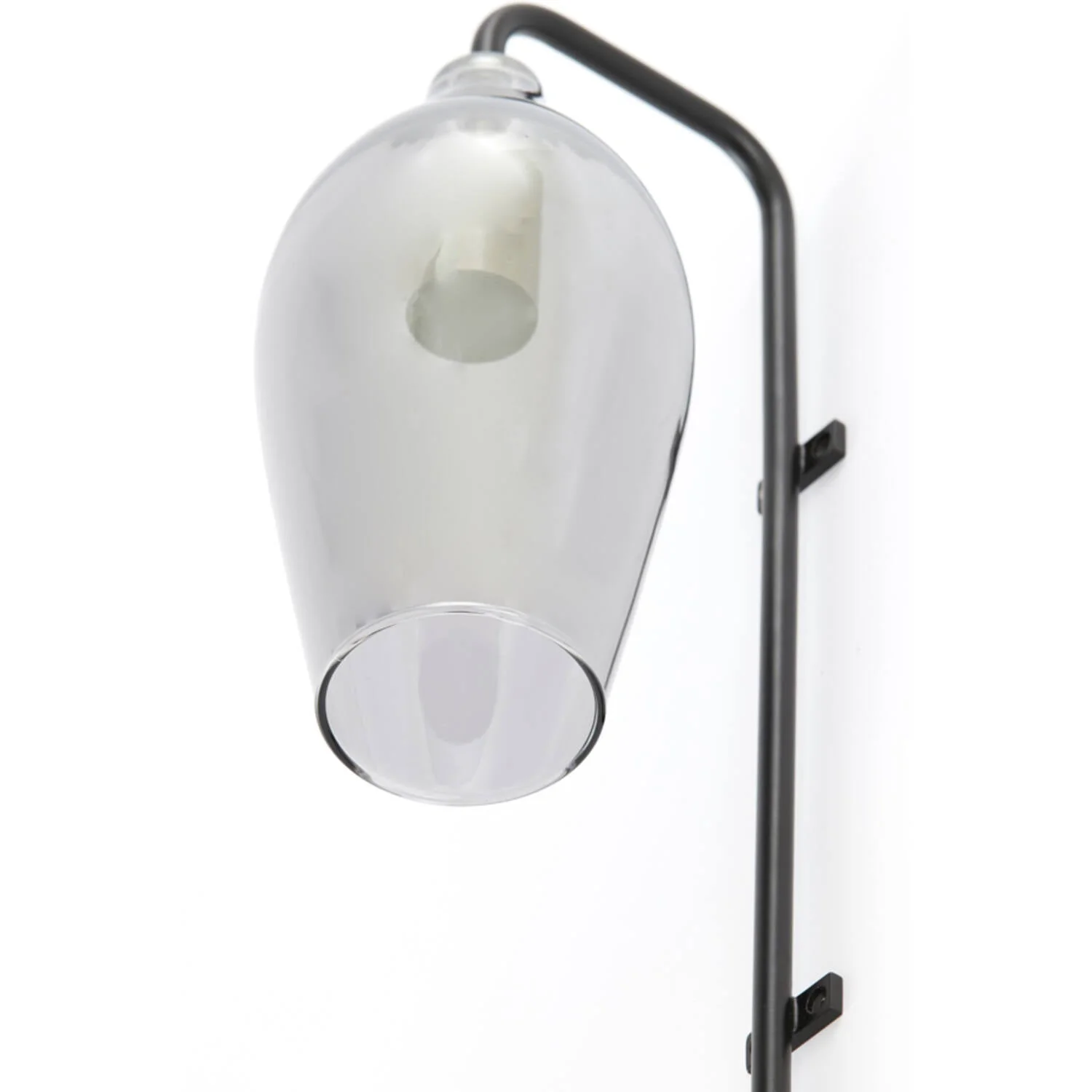 Lukaro Wall Lamp 28x20x65 Cm Glass Smoked+Matt Black E27 - Image 3