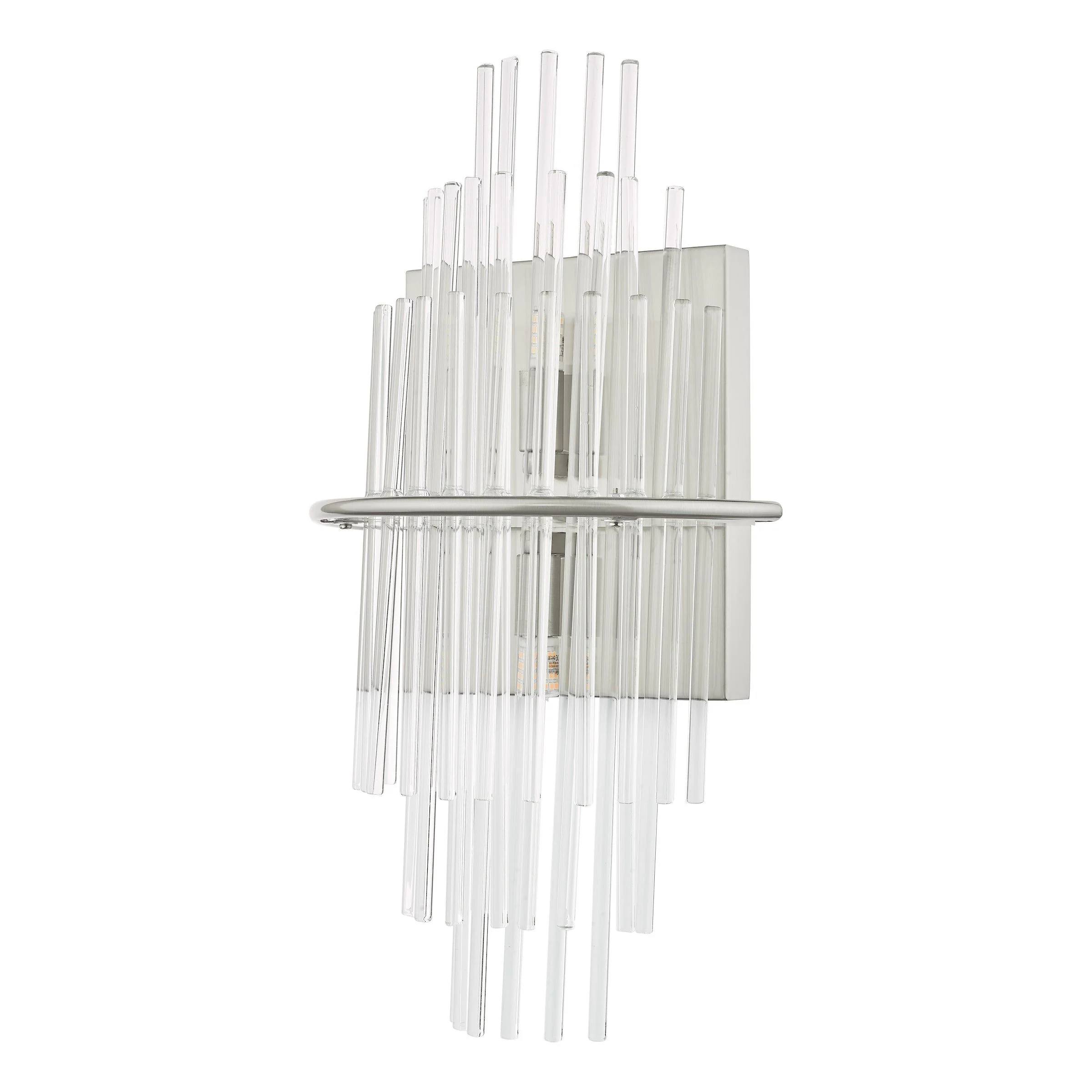 Lukas 2 Light Wall Light Polished Chrome Glass, Antique Gold Glass - Image 2