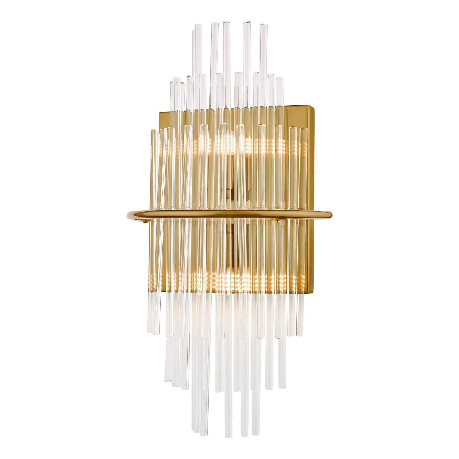 Lukas 2 Light Wall Light Polished Chrome Glass, Antique Gold Glass - Image 3