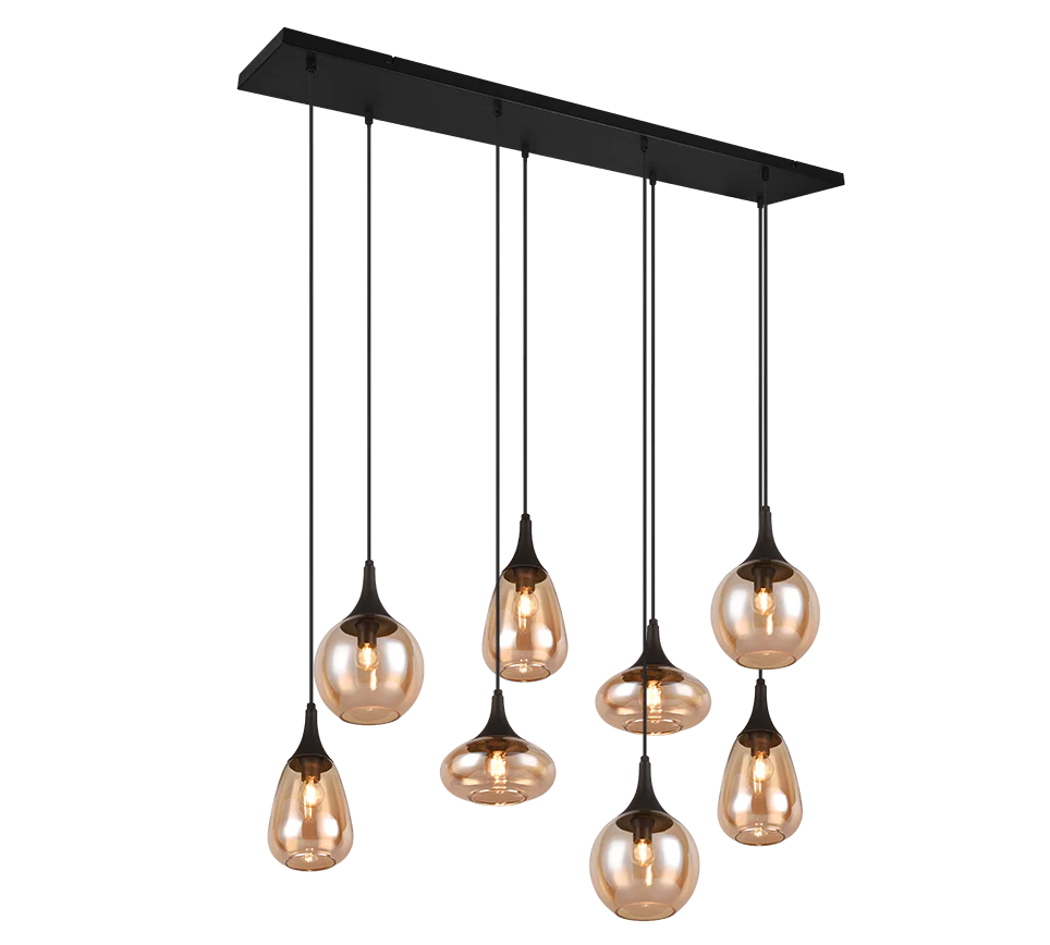 Lumina 6/8Lt Linear Pendant - Amber/Black - Image 3