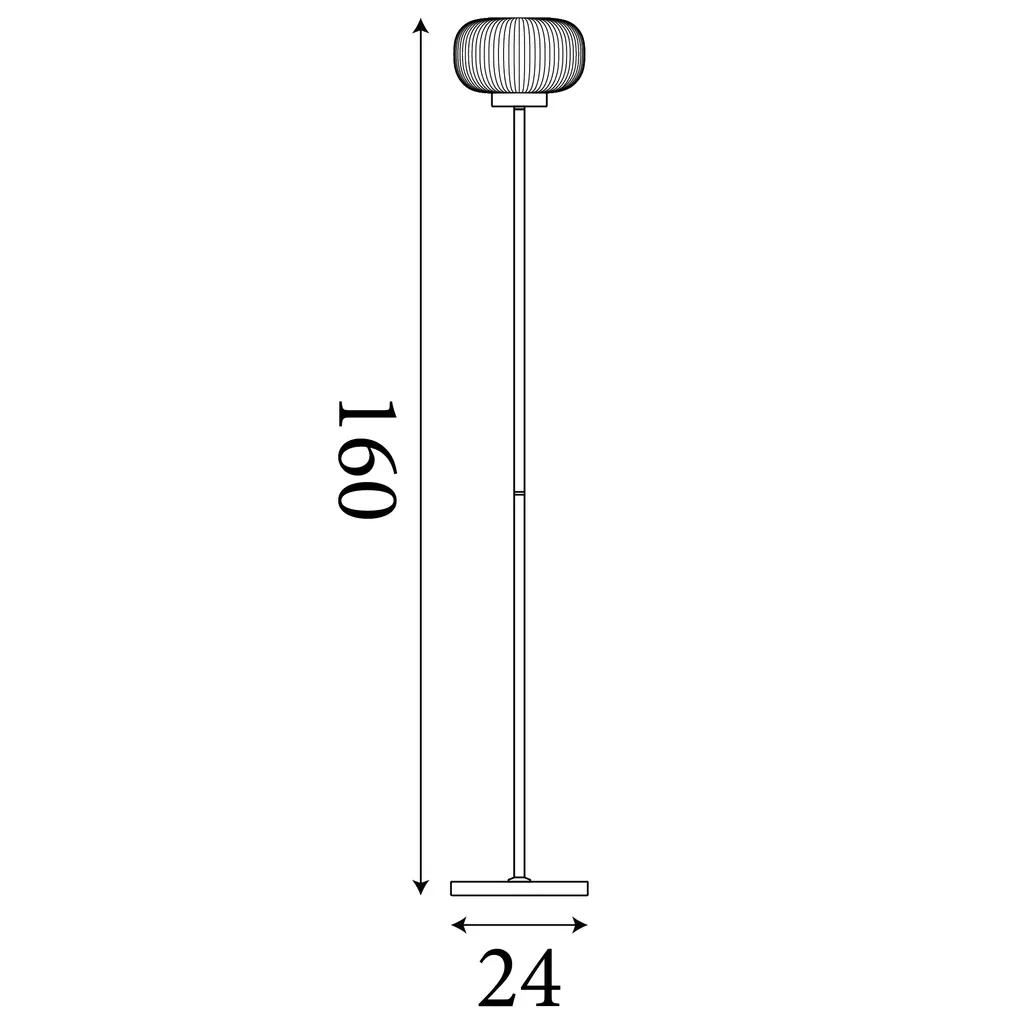 Lumina Floor Lamp - Black Metal & Opal Ribbed Glass - Image 2