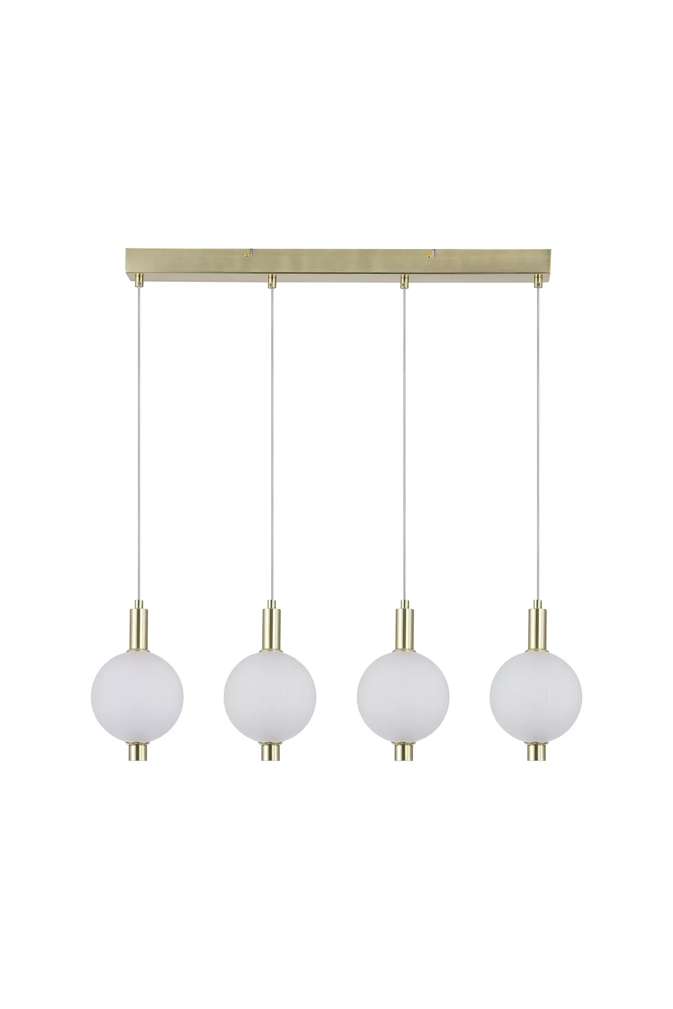 Luminique LED 4Lt Bar Pendant- Satin Brass with Glass - Image 5