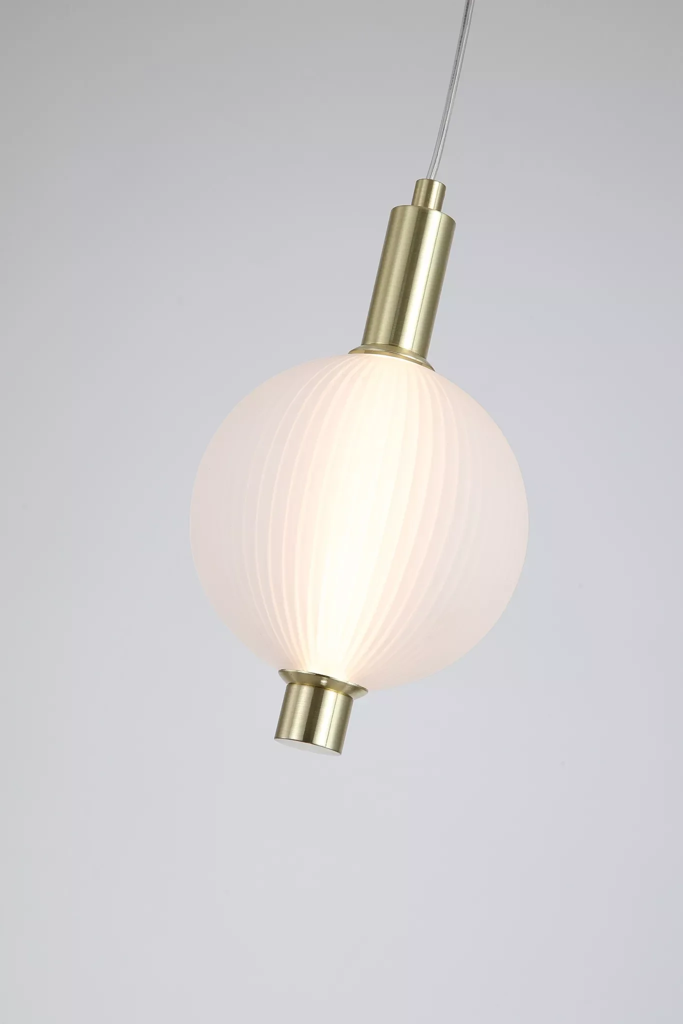 Luminique LED Pendant- Satin Brass Metal with Glass - Image 3