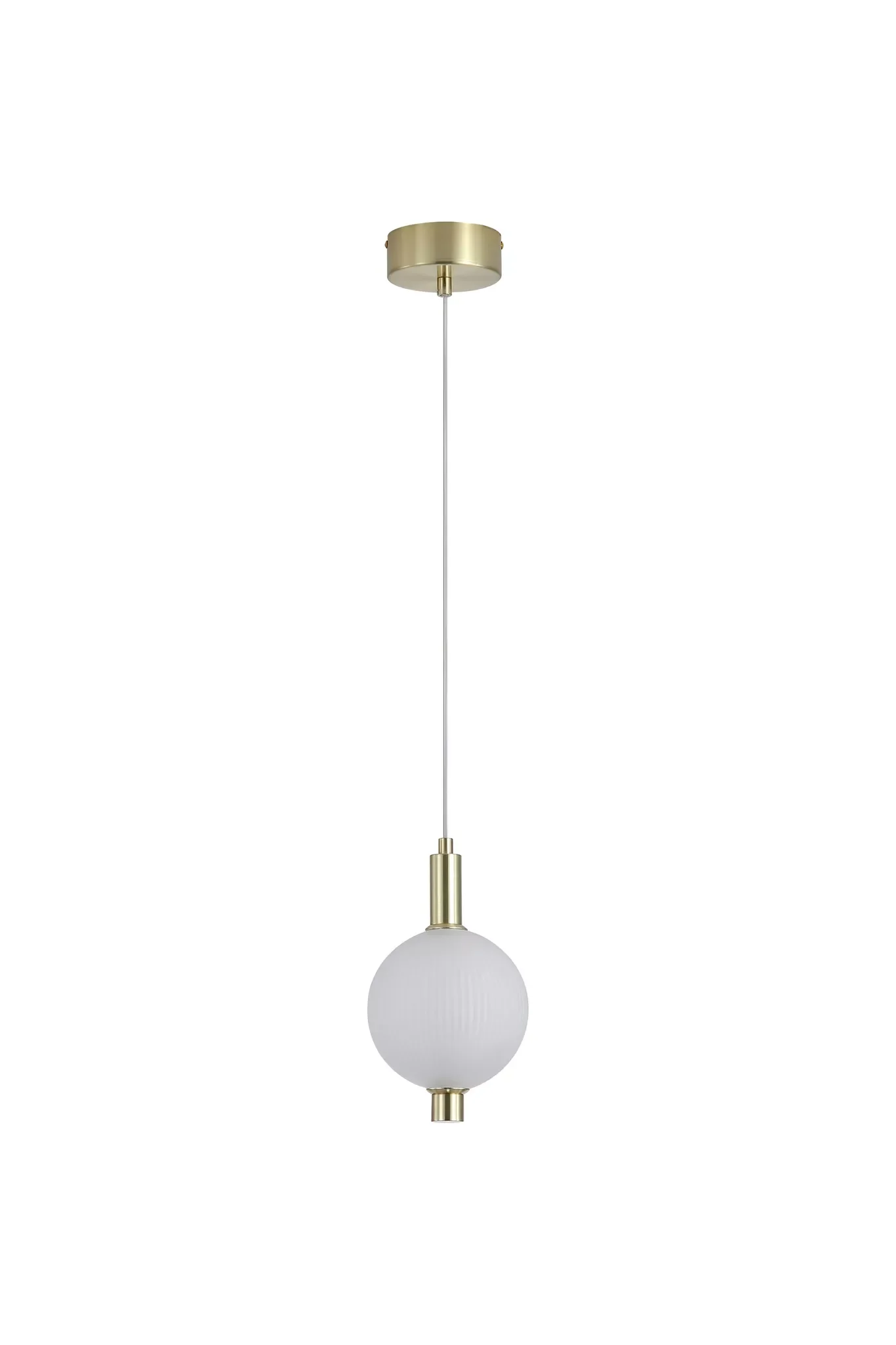 Luminique LED Pendant- Satin Brass Metal with Glass - Image 4