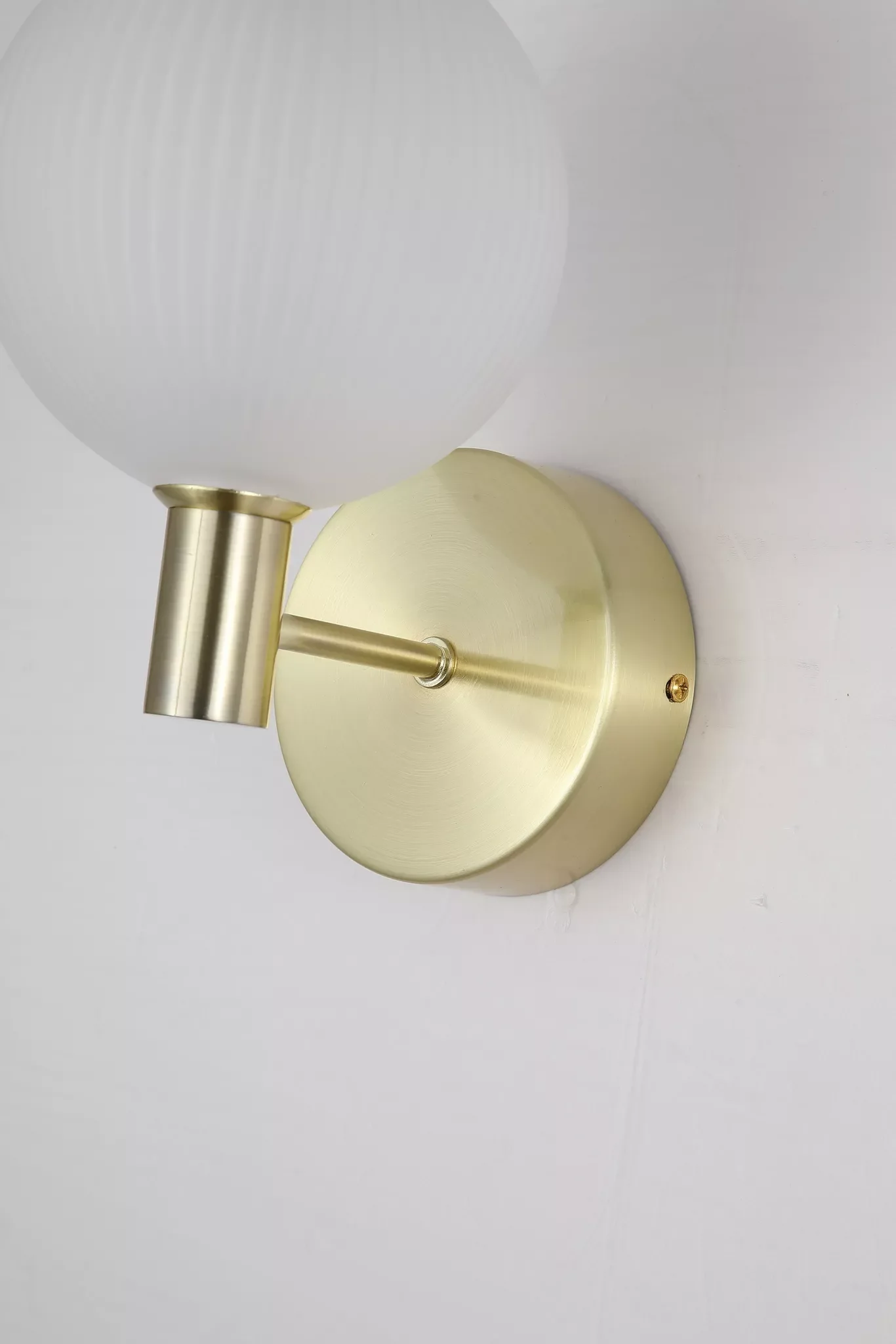 Luminique LED Wall Light- Satin Brass with Glass - Image 3
