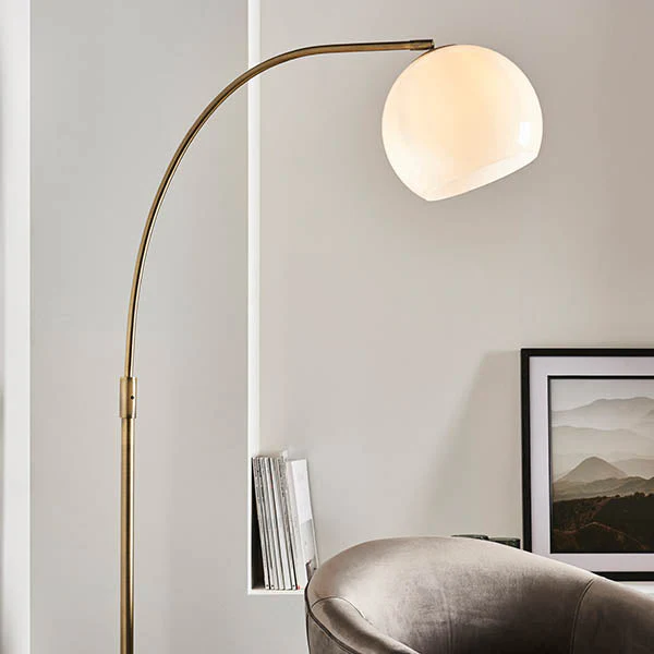 Lumora Floor Lamp - White Grey Base/Black Base E27 - Image 11