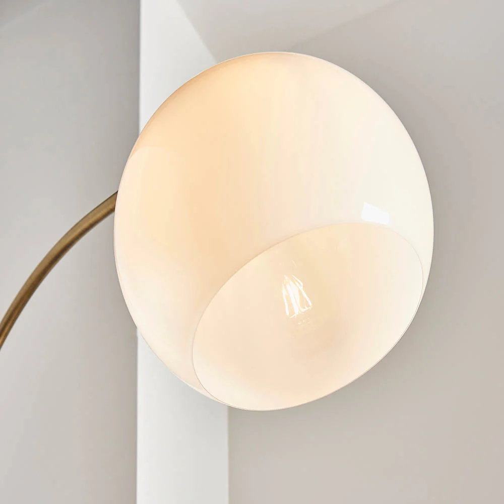 Lumora Floor Lamp - White Grey Base/Black Base E27 - Image 13