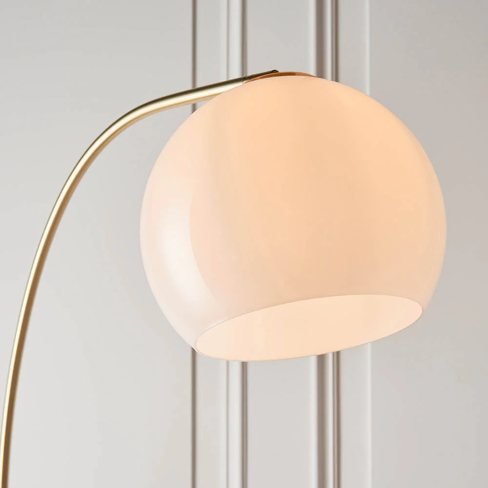 Lumora Floor Lamp - White Grey Base/Black Base E27 - Image 4