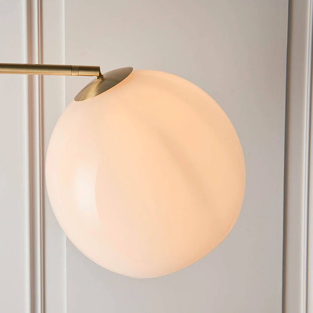 Lumora Floor Lamp - White Grey Base/Black Base E27 - Image 5