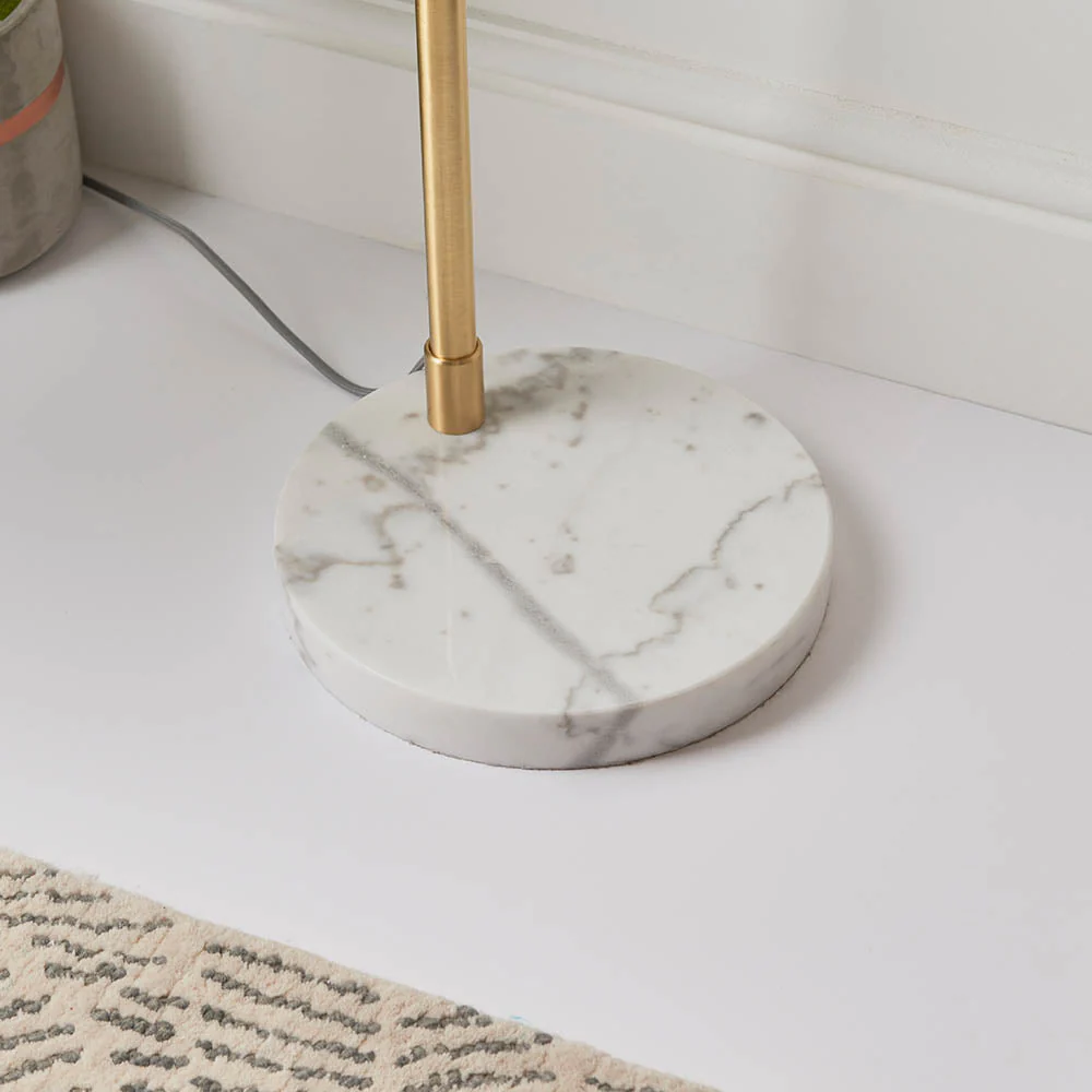 Lumora Floor Lamp - White Grey Base/Black Base E27 - Image 7