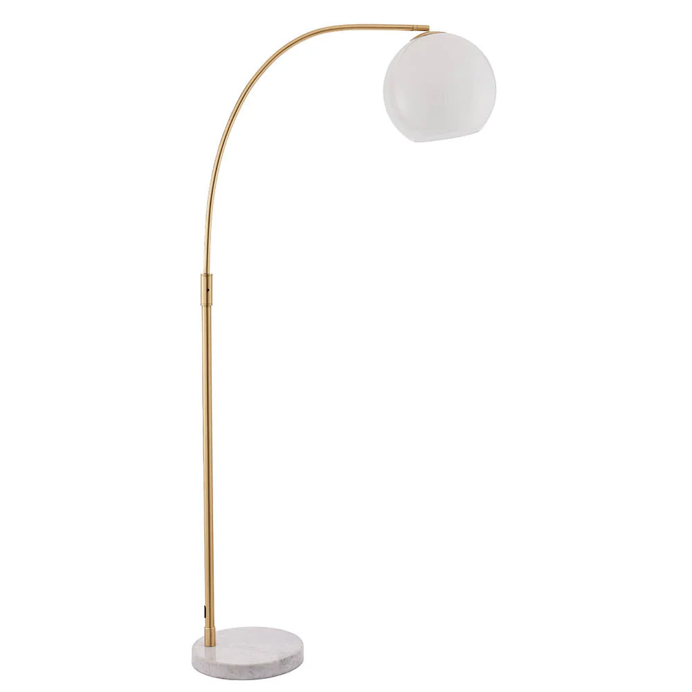 Lumora Floor Lamp - White Grey Base/Black Base E27 - Image 8