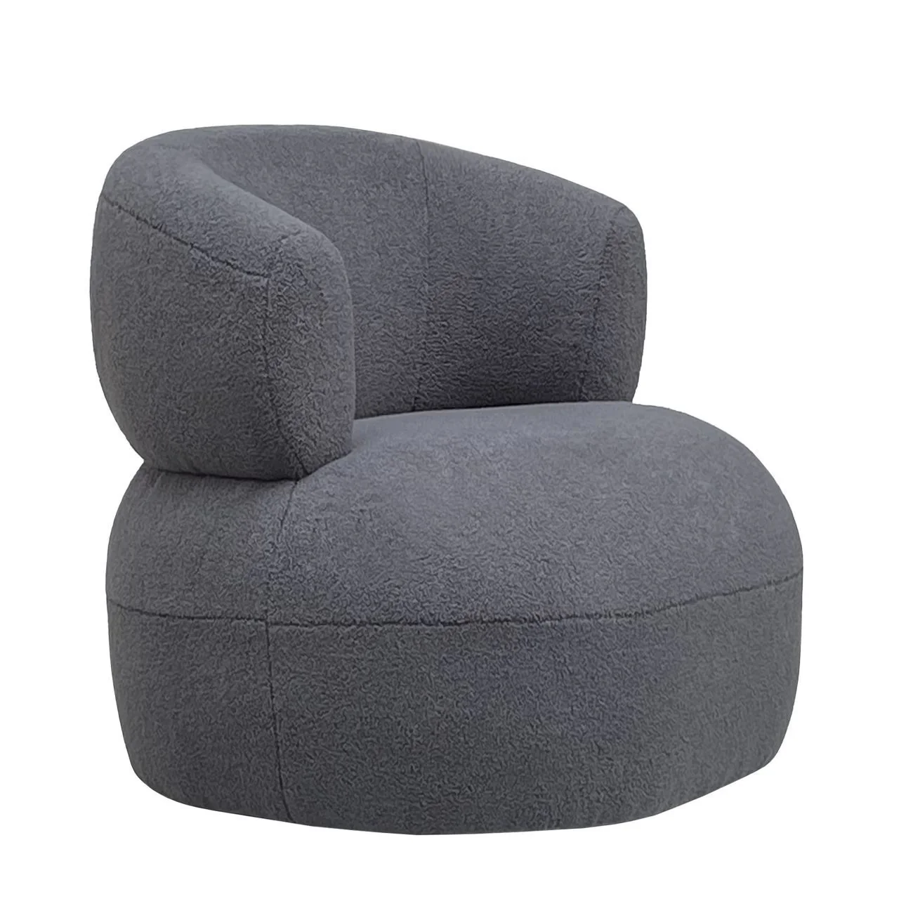 Luna Occasional Chair in Boucle Grey/Hunter Green/Boucle Ivory - Image 2