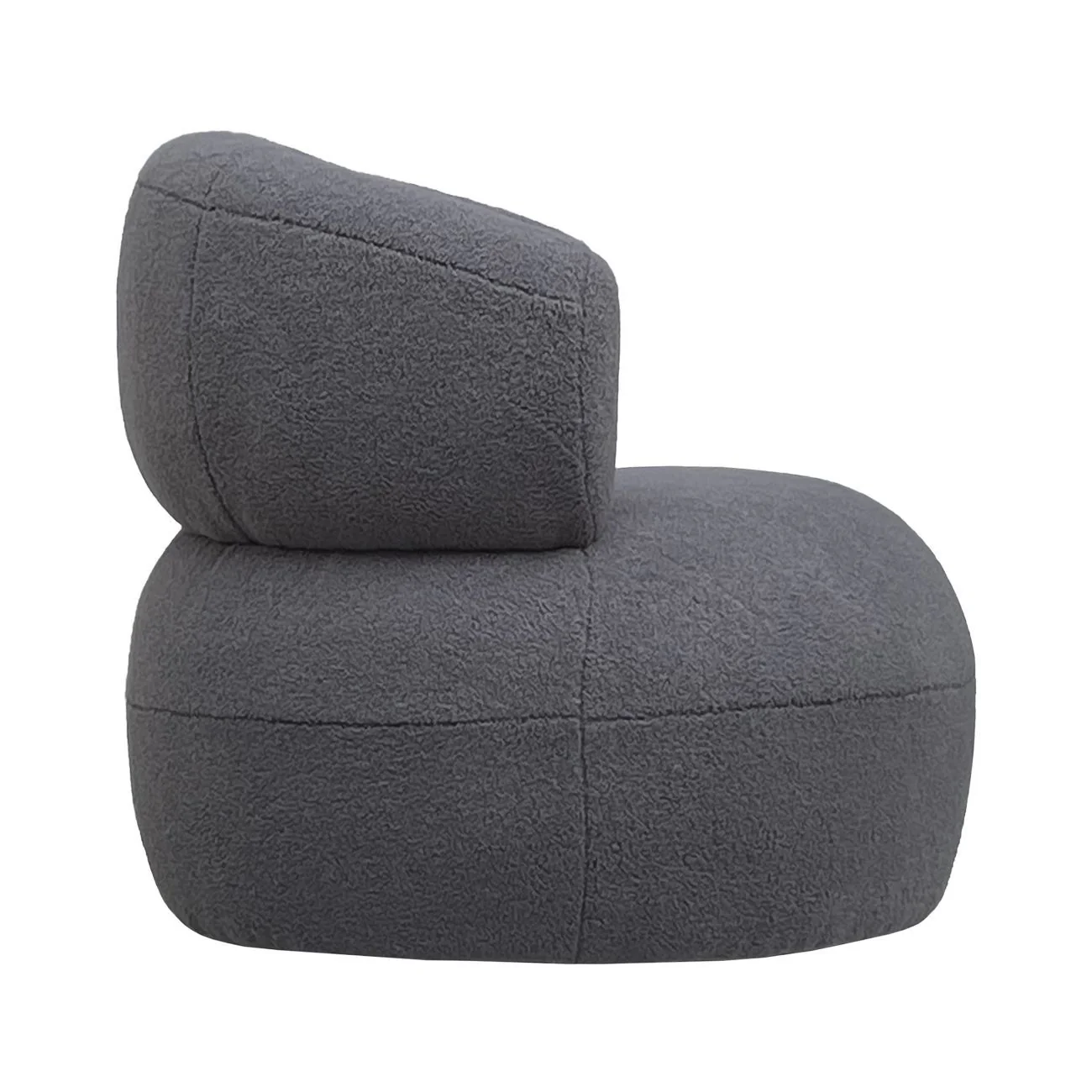 Luna Occasional Chair in Boucle Grey/Hunter Green/Boucle Ivory - Image 3
