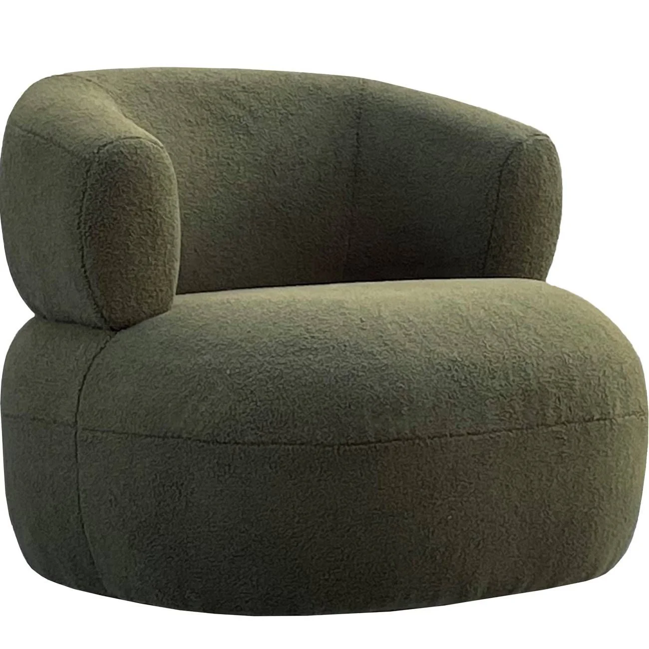 Luna Occasional Chair in Boucle Grey/Hunter Green/Boucle Ivory - Image 6