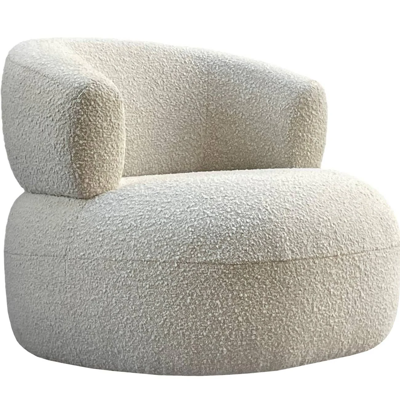 Luna Occasional Chair in Boucle Grey/Hunter Green/Boucle Ivory - Image 9