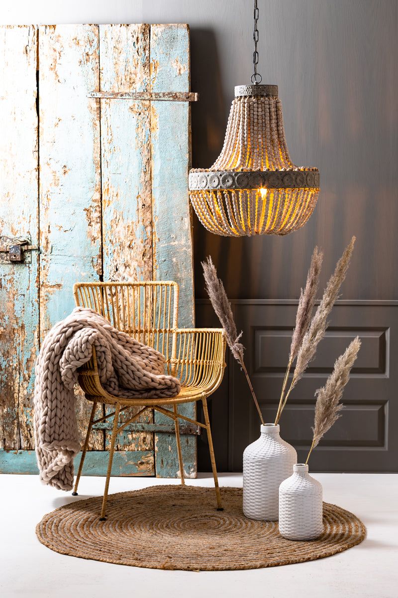 Luna Pendant Ceiling Light - Old White Finish - Image 6