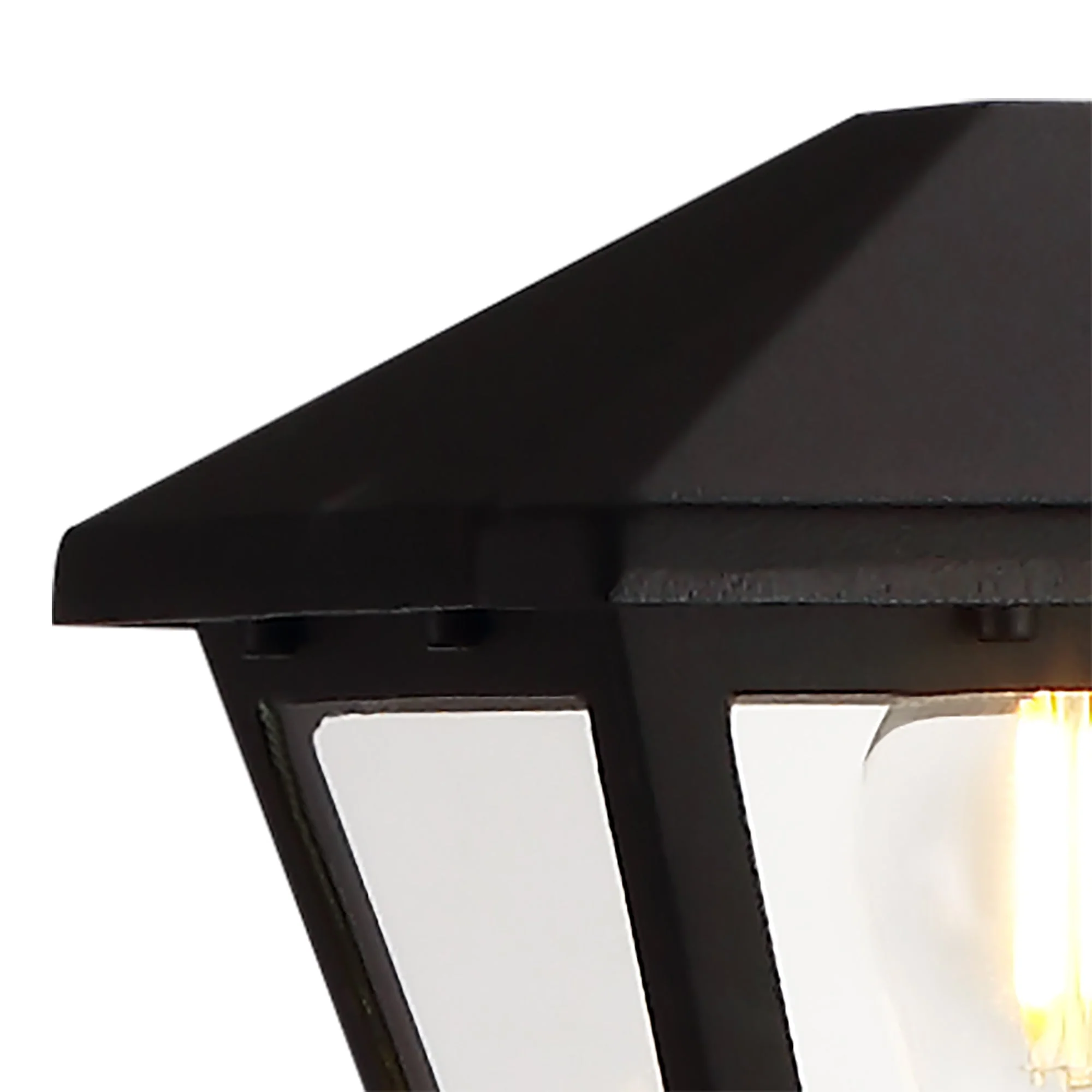 Luqi Tall Post, 1 x E27, IP44, Black/Clear Glass - Image 4